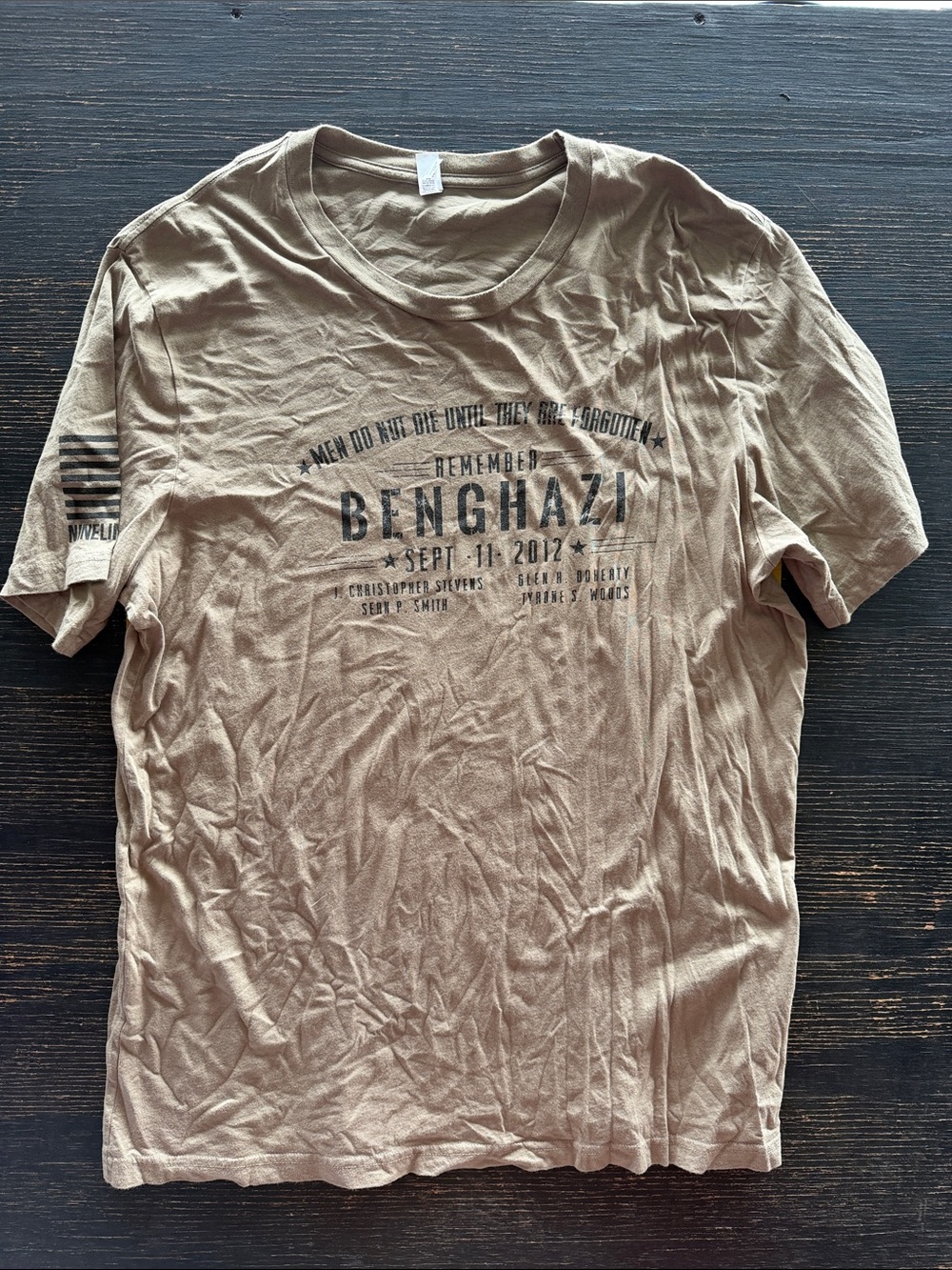 Remember Benghazi Sept 11 2012 Graphic Tee - Tan